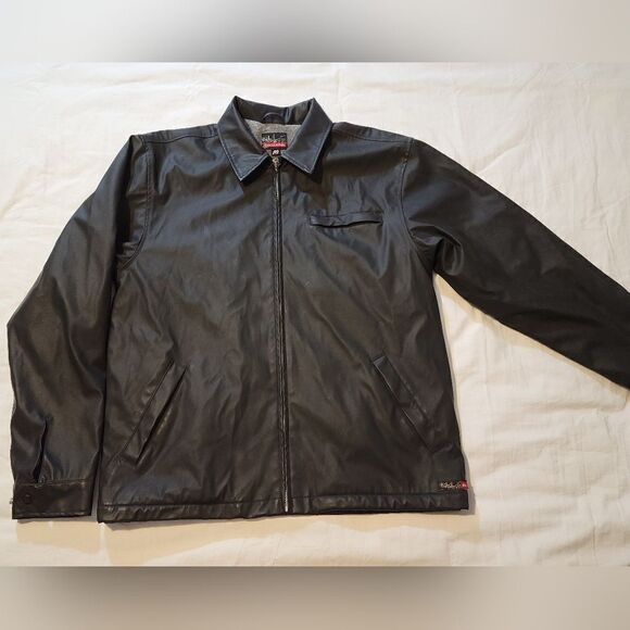 Quicksilver pleather jacket mens medium - Picture 1 of 7